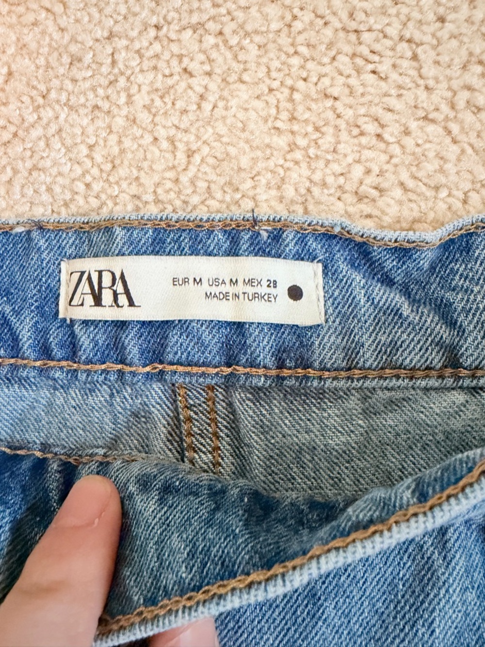 Zara High Waisted A-Line Blue Denim Long Maxi Skirt W/Front Pockets Size M - Picture 5 of 10